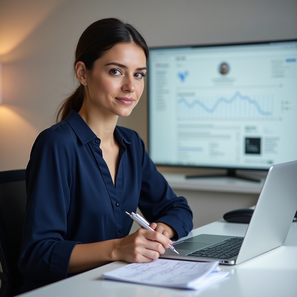 Ekran komputera z otwartym panelem Google Business Profile podczas optymalizacji