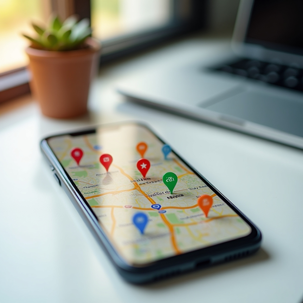 Widok Google Maps z wynikami lokalnych firm w Bydgoszczy